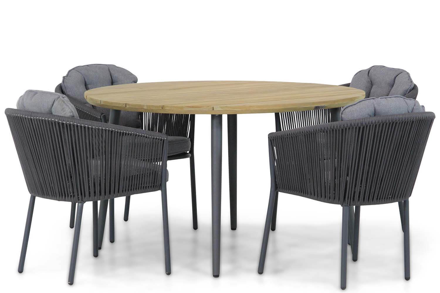 Santika Furniture Santika Novita/Montana 130 cm rond dining tuinset 5-delig