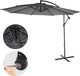 Mendler Acerra Ampelscherm, zonnescherm, diameter 3 meter, kantelbaar, polyester/staal, 11 kg, grijs, zonder voet