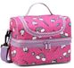 Roze geïsoleerde lunchbox pour filles avec 2 compartiments et bandoulière amovible