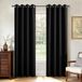 Joydeco Verduisterende gordijnen 274 cm lang, set met 2 panelen, thermisch geïsoleerde lange gordijnen en gordijnen, 2 burg, kamerverduisterende doorvoergordijnen voor woonkamer slaapkamerraam (zwart,