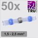 TRU COMPONENTS TC-12888424 Stootverbinder Met krimpkous 1.5 mm² 2.5 mm² Volledig geïsoleerd Blauw 50 stuk(s)