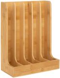 5Five Koffie cups/capsules houder dispenser - bamboe hout - 23 x 11 x 29 cm - voor 70 capsules