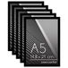 Americanflat A5 Fotolijsten in Zwart - Dunne Rand Fotolijst met Kunststofglas, Ophangmateriaal en Ingebouwde Standaard voor Horizontale of Verticale Weergave - Set van 5