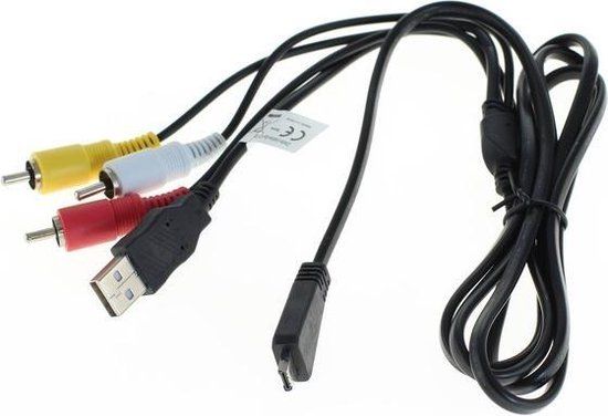 OTB USB AV kabel compatibel met Sony Cyber-shot camera's - 1.5 meter - Zwart