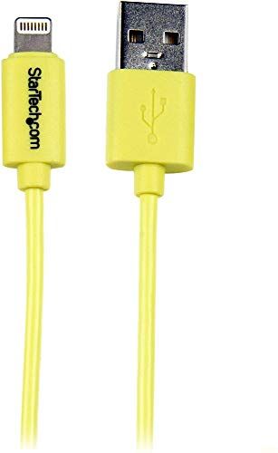 StarTech.com Apple Lightning-naar-USB-kabel voor iPhone, iPod, iPad 1 m, mannelijk/mannelijk oplaadkabel, geel (USBLT1MYL)
