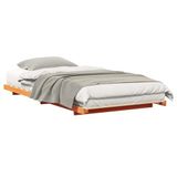 vidaXL Bedframe, wasbruin, 90 x 210 cm, massief grenenhout