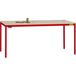 Manuflex LD1913.3003 ESD-werktafel UNIDESK met rubber schijf, onderstel robijnrood RAL 3003, bxdxh = 1600 x 800 x 720-730 mm Robijn-rood