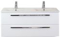 BES LED Seville Badmeubelset 120 cm - 2 Laden Wit Hoogglans - Wastafel Enjoy Dubbel