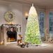 Sapin artificiel 140 cm rose dégradé velours 100 LED pliable