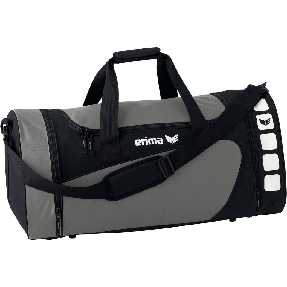 Erima club 5 line sporttas grijs/zwart 28 liter