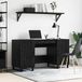 Maison Exclusive - Bureau, noir, aspect chêne, fibre de bois