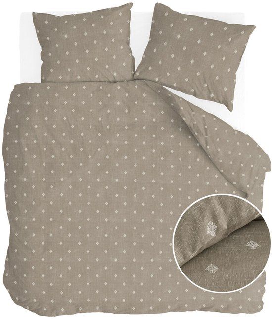 Walra Dekbedovertrek Remade Rustic GraCe - 240x220 cm - 100% Katoen - Taupe