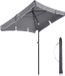 Famanu - Parasol voor balkon, rechthoekige tuinscherm, 180 x 125 cm, uv-bescherming tot UPF 50+, kantelbaar, parasoldoek met PA-coating, voor tuin, terras, zonder voet, grijs