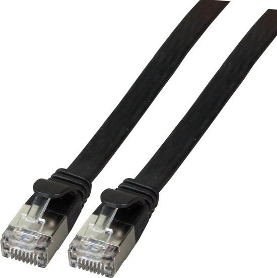 EFB Elektronik RJ45 Flachpatchkabel U/FTP, Cat.6A, PVC, 1m, schwarz