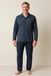 Gentlemen - aangeruwde klassieke heren pyjama 114296 met doorknoop - warm interlock - grijs - maat M