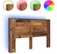 vidaXL Hoofdbord met opbergruimte en LED Oud hout 160 cm Bewerkt hout