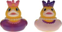 Krüger & Gregoriades Badeendjes prinses - rubber - 2 stuks - paars en lichtroze - 5 cm - bad speelgoed