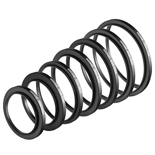 Neewer 7 stks 49mm-77mm Filter Step Up Ringen Stepping Adapter Set (49-52-55-58-62-67-72-77mm)