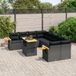 Maison Exclusive - Ensemble de meubles de jardin 9 pièces avec canapé et coussins, noir, en polyrotin