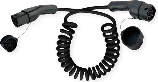 ROLINE Auto oplaadkabel Type2, 1-fase, 250 VAC (1P+N+E), 32 A, 7,4 kW, spiraalkabel (bruikbaar 1.8m)