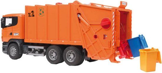 Bruder - Scania R Series Garbage Truck (3560) - Orange - 1:16 Scale