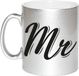 Bellatio Decorations Zilveren Mr / Mister cadeau mok / beker - 330 ml - keramiek - koffiemokken / theebekers