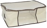 Gerimport opbergtas/beschermhoes - beddengoed/kleding - beige - 45 x 45 x 20 cm