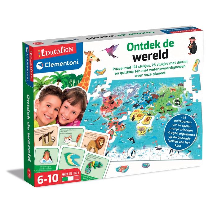 Clementoni Education - Ontdek de Wereld Puzzel - Educatief Spel - 6+ jaar
