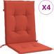 vidaXL Stoelkussens - Lage Rug - Set van 4 - Stof - Gemêleerd Rood