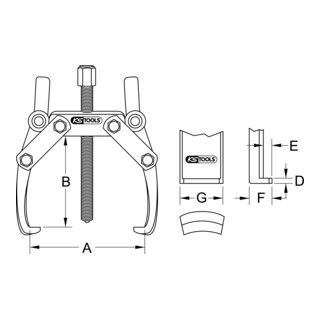 KS Tools universele trekker 2-arm, 20-170mm
