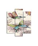 Homemania Wandafbeelding, vlinders, 3 stuks, dieren, woonkamer, slaapkamer, meerkleurig, 57 x 0,3 x 60 cm, HM203MDF72, MDF