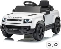 Land Rover Defender 90 Voiture électrique pour enfants 12V 1 à 5 ans - Véhicule à batterie avec télécommande, roues EVA et ceinture de sécurité à 3 points - Véhicule à batterie avec portes fonctionnelles et lecteur MP3 - Blanc