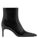 Mango Bottines en cuir verni noir à talon aiguille