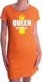 Bellatio Decorations Koningsdag jurkje Queen of booze met kroontje oranje - dames - Kingsday drank outfit / dress / kleding M