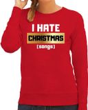 Bellatio Decorations Shoppartners Bv Foute Kersttrui / sweater - I hate Christmas songs - Rood - Dames - XS