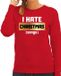 Bellatio Decorations Shoppartners Bv Foute Kersttrui / sweater - I hate Christmas songs - Rood - Dames - XS