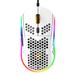 Lichte RGB-gamingmuis, 6 programmeerbare toetsen, 6 RGB-achtergrondverlichtingsmodi en 6400 dpi instelbaar, USB bekabeld, plug & play, compatibel met Windows, Mac, laptop, PS4, XBox, Wit