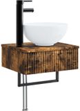 vidaXL Wandgemonteerde wastafel gerookt eiken 40 x 35 x 39 cm