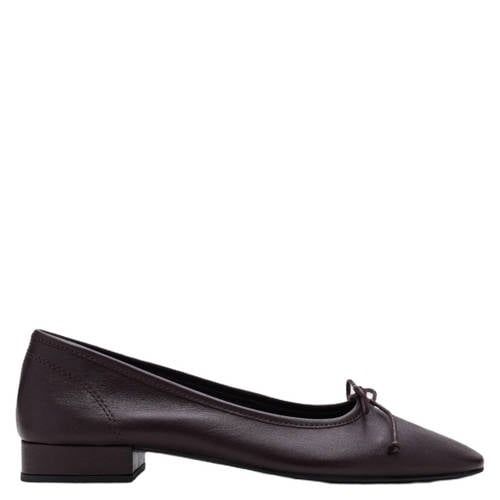 Mango Aubergine Leather Ballerinas