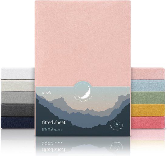 Laleni Premium Kids Fitted Sheet - 40x75x10 cm - Pink - 100% Cotton