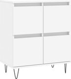 vidaXL Dressoir 60x35x70 cm Bewerkt Hout Wit