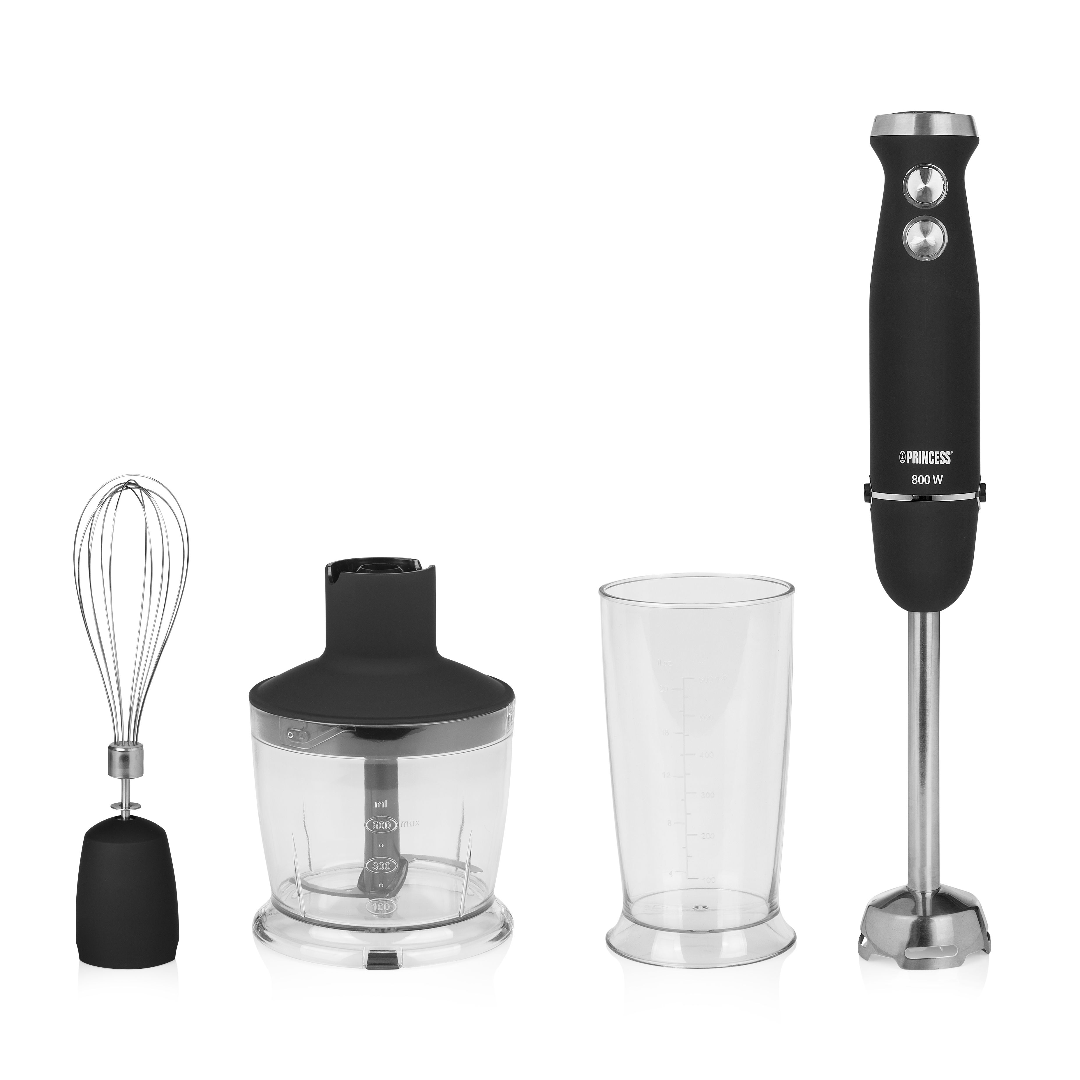 Princess 01.221220.01.001 Staafmixer Set - 800W - Black & Stainless Steel
