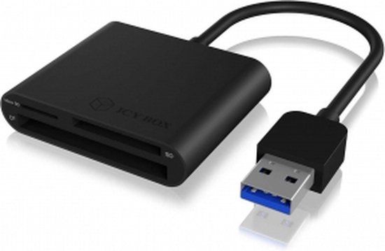 ICY BOX IB-CR301-U3 - Kaartlezer - USB 3.0 - Zwart