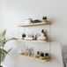 Hanah Home Stijlvolle wandplank, goud & oak, 60 x 60 x 18 cm