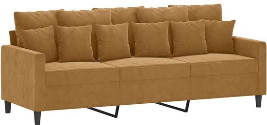 vidaXL Driezitsbank 180 cm fluweel bruin