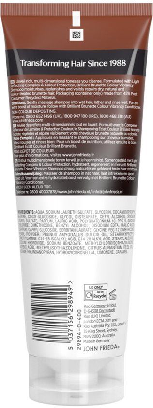 John Frieda Brilliant Brunette Shampoo - 250 ml