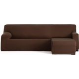 ECOMMERC3 Bankhoes voor chaise longue, kort hoekdeel rechts, bi-elastisch, ademend, hoes voor chaise longue, kleur bruin, pasvorm, elastieken en schuimstoffen, bescherming tegen slijtage