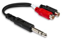 Hosa Technology YPR-102 audio kabel 6.35mm TRS 2 x RCA Zwart