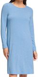 Hanro Dames nachthemd Natural Elegance bluebird Effen Lange mouw L Viscose/Elastaan