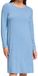 Hanro Dames nachthemd Natural Elegance bluebird Effen Lange mouw L Viscose/Elastaan